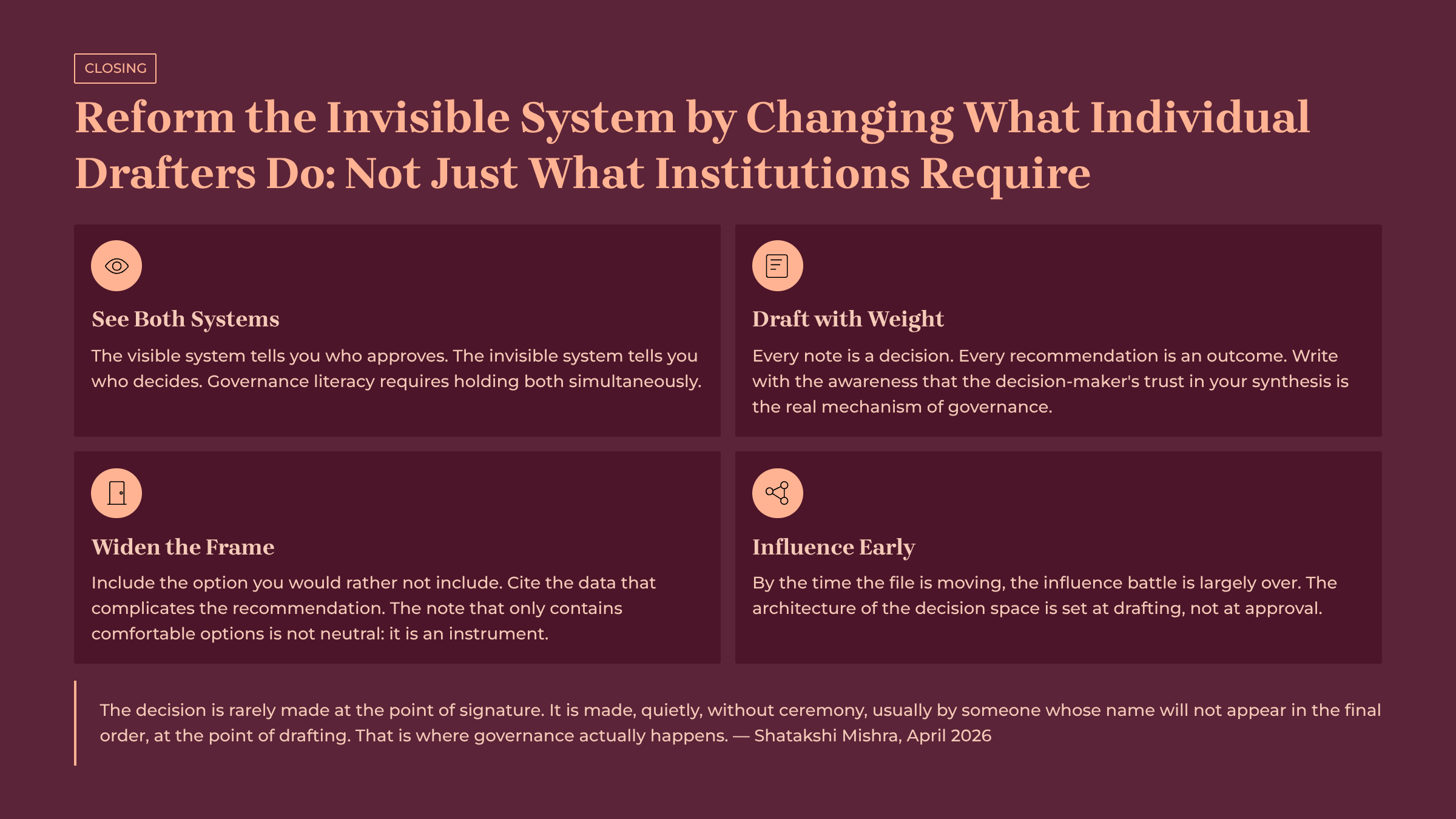 The Briefing Note is the Decision: How power actually flows inside Indian government — Slide 18