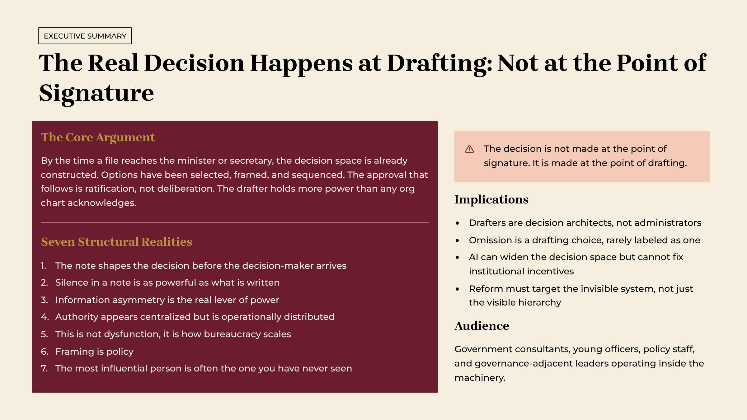 The Briefing Note is the Decision: How power actually flows inside Indian government — Slide 2