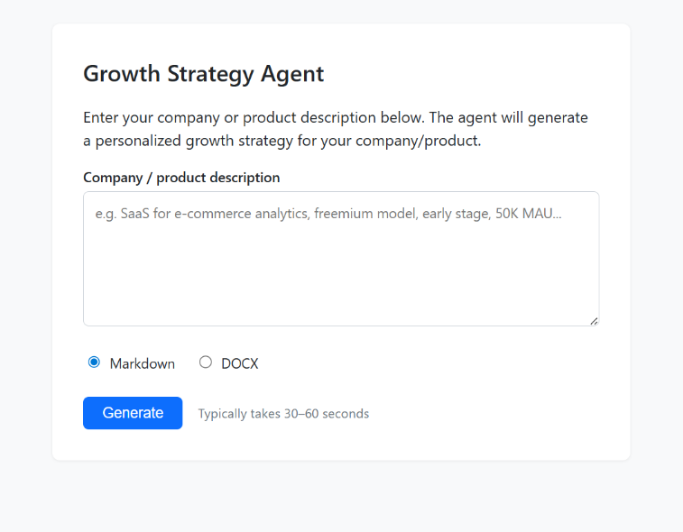 Growth Strategy Agent preview